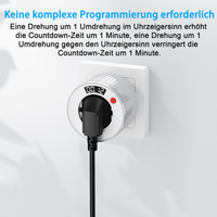 24-Stunden-Timer Europäischer Standard-Steckdosen-Timer 3680W Drehbare Zeiteinstellung LED-Anzeige Haushaltsgeräte-Zeitschaltuhr