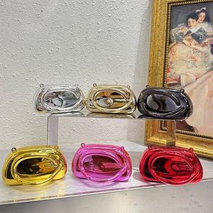 حقيبة يد نسائية مسائية بمقبض معدني من الأكريليك سلسلة محفظة صغيرة فريدة من نوعها لحفلات العروس - Product Image 1