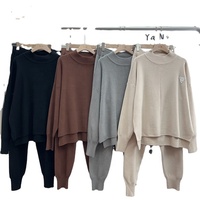 Nouvelle Collection – Ensemble Loungewear Luxe Décontracté Deux Pièces en Maille Grande Taille pour Femme – Vêtements d'Hiver Personnalisés ODM – Ensembles de Chandails Tricotés