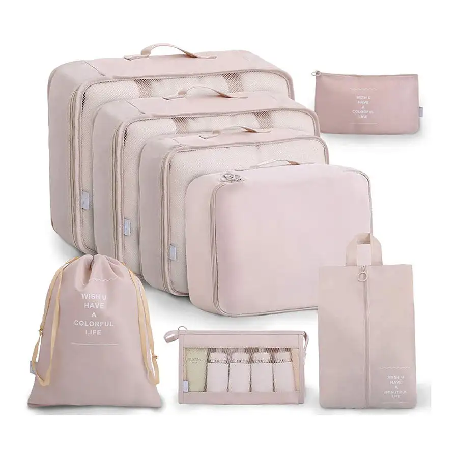 8 adet Set seyahat bagaj organizatör ambalaj toptan fiyat ambalaj küpleri seyahat ambalaj küp seti için Set