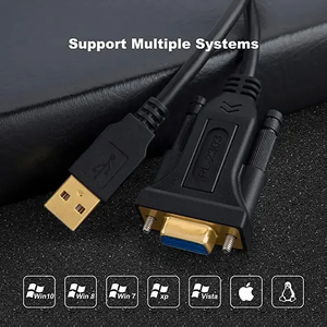 HUB Puerto Gigabit <span class=keywords><strong>Ethernet</strong></span> Negro USB a RS232 Puerto serie Línea de conversión de conexión DB9 Pin Macho - Product Image 3