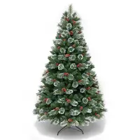 1.2M-3M Prelit पीवीसी पीई कृत्रिम क्रिसमस पेड़ घर सजाया इनडोर, आउटडोर