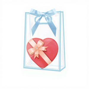 Sacs cadeaux réutilisables transparents en PP avec poignées, rubans et nœuds pour Noël, Pâques, mariages, baptêmes de bébé, anniversaires - En stock - Product Image 5