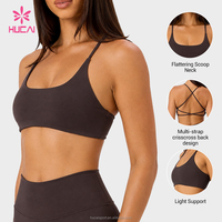 Sujetador deportivo personalizado de tela reciclada con tirantes cruzados en la espalda, top corto, sujetador deportivo acolchado para gimnasio, entrenamiento, correr, yoga