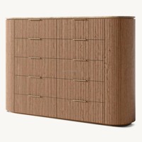 Commode en chêne américain moderne RH Products, commode haute à 10 tiroirs de taille personnalisable, plateau en marbre de luxe, bois de première qualité