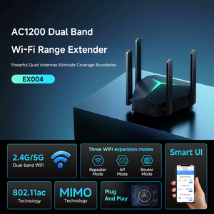 Extensor de Wi-Fi de Doble Banda TUTI, 1200 Mbps, Firewall, Adaptador Multimedia de <span class=keywords><strong>Largo</strong></span> <span class=keywords><strong>Alcance</strong></span>, <span class=keywords><strong>Repetidor</strong></span> Inalámbrico para el Hogar - Product Image 4