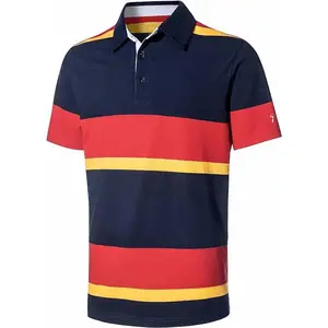 Personnalisé Hommes Rugby Chemise Logo Broderie Impression Coton Laine Tricot Pull Sweat Chandail Équipage Polo Rayé Rugby Chemise