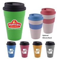 Tasse à café en fibre de bambou, gobelet de voyage, sans BPA, réutilisable, écologique, avec couvercle et manchon, 12 oz – Offre Spéciale 16 oz.