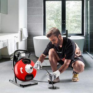 Macchina Professionale Elettrica <span class=keywords><strong>per</strong></span> Disintasare <span class=keywords><strong>Tubi</strong></span> di Scarico da 75 Piedi e 1/2 Pollice, Specializzata nella Rimozione di Ostruzioni in WC e Tubature - Product Image 2