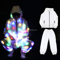 Ensemble de survêtement lumineux à LED deux pièces, couleur RGB, sweat-shirt et pantalon lumineux, tenue scintillante pour performance de bar et danse