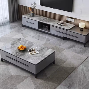 Ensemble de table basse et de meuble TV blanc <span class=keywords><strong>nordique</strong></span> pour salon, table basse carrée, style <span class=keywords><strong>nordique</strong></span> élégant, meubles - Product Image 5