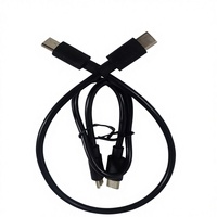 Câble Type-C double tête TPC 60W à charge rapide 0,3m noir