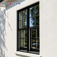 Ventanas Verticales de Doble Hoja de Aluminio Resistentes a Huracanes RICHOCEAN, Insonorizadas, con Doble Acristalamiento, Fáciles de Limpiar