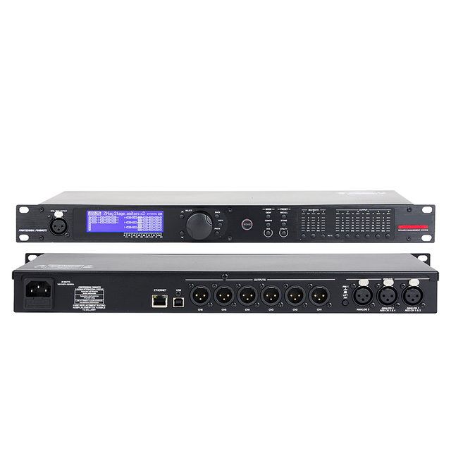 360 Professional 3 in 6 Out DSP Audio Processor Digital Crossover Speaker Management Controller for PA Line Array Live Sound