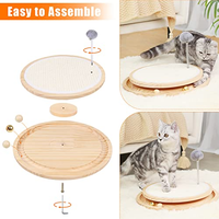 Jouet grattoir pour chat en bois de qualité supérieure avec balles interactives et tapis à gratter en sisal, centre d'activités durable pour animaux de compagnie