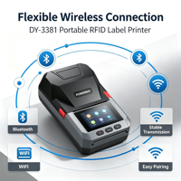 Imprimante d'étiquettes industrielle, imprimante d'étiquettes WIFI pour les petites entreprises, pour les étiquettes passives RFID et les étiquettes RFID pour l'inventaire