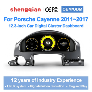 Nouvel écran LCD de tableau de bord numérique de 12,3 pouces pour Porsche Cayenne 958 2011-2017, compteur de vitesse, cockpit virtuel, Carplay, écran <span class=keywords><strong>fantôme</strong></span> - Product Image 3