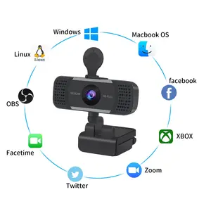 USB 4K Web Cam dengan Mikrofon Autofocus untuk PC Kamera Web Full HD 2K 4K 1080P Webcam