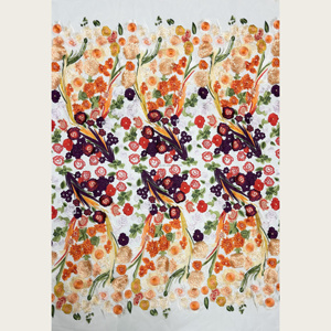 Tissu en dentelle de tulle brodé floral 3D stéréo G3677, style peinture à l'huile vintage, pour robes de soirée, cheongsams et robes de mariée - Product Image 3