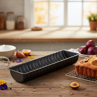 Zenker 30cm Schwarzer Metallischer Wellenring aus Silikon für Öko-freundliche Kuchen und Mousse, Quadratisch, aus Kohlenstoffstahl