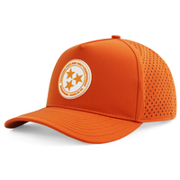 HS41 Venta al por mayor de fábrica Gorra deportiva impermeable de 5 paneles con parche de PVC transpirable perforado con láser, gorra de ciclismo personalizada para exteriores