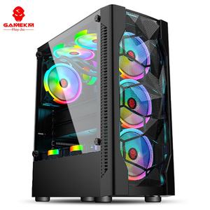 Boîtier de tour d'ordinateur en acier refroidi par eau, panneau de découpe en diamant 3D transparent JiaIce, tour moyenne, USB frontal - Product Image 2