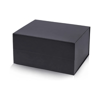Boîte cadeau magnétique rigide personnalisée écologique pour collier et montre, emballage de bijoux, noir mat, couvercle magnétique à rabat, recyclable
