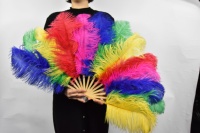 Noir grand ventilateur de plumes d'autruche pour les femmes Costume spectacle thé fête vacances approvisionnement danse mariée mariage décor Photoshoot accessoire