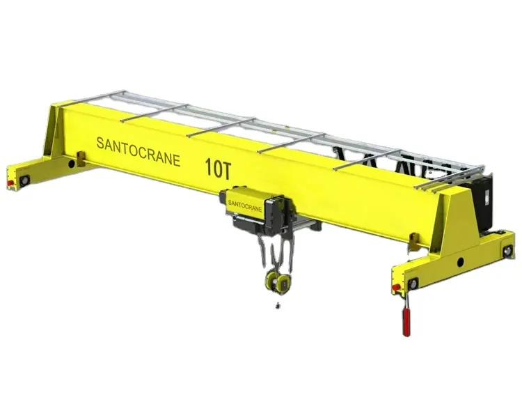 Europäischer elektrischer 10-Tonnen-Einzelträger-Laufkran mit elektrischem Hebezeug für die Werkstatt
