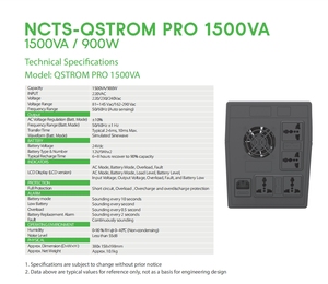 Alimentation sans interruption (ASI) OSTROM <span class=keywords><strong>PRO</strong></span> 1500VA, montage en tour, 220-240VAC, 50/60Hz, capacité de sortie disponible, pour la maison - Product Image 5