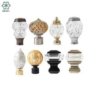 Cheap Design <strong>Curtain</strong> Rod Set Glass Crystal Finials Fancy <strong>Curtain</strong> <strong>Pole</strong> <strong>Ends</strong> Cover Decorative Crystal Ball <strong>Curtain</strong> Rod Finials - Product Image 4