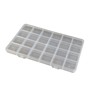 Transparent 24 Compartment Storage <b>Box</b> For Jewelry Beads <b>Earrings</b> Organizing Desktop Container - Product Image 5