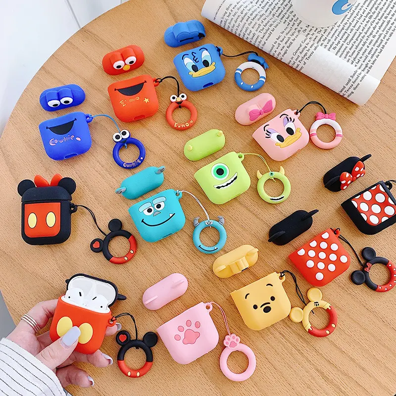 3D Silicone Case Cute Cartoon Design Silicone Protective Earphone Cover Case for Airpods 1 2 3 for Air Pods Pro