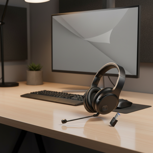 Casques OEM 2.4G & Bluetooth avec microphone, prise jack 3,5 mm, USB, officiels pour centre d'appels - Product Image 1