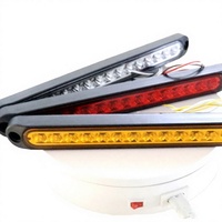 Feu arrière/latéral Haile pour voiture, bande LED 15 LED 12V/24V pour camion, bateau, camping-car - Signal d'avertissement clignotant rouge 9W