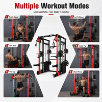 Machine Smith multifonction avec système de croisement de câbles, équipement de gym commercial, rack à squats, banc de musculation, entraîneur fonctionnel