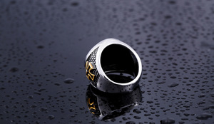 New Templi Signvh: Hilitie Vintage Cross Tôn Giáo Titan Thép Không Gỉ Men Jewelry Finger Nhẫn - Product Image 3