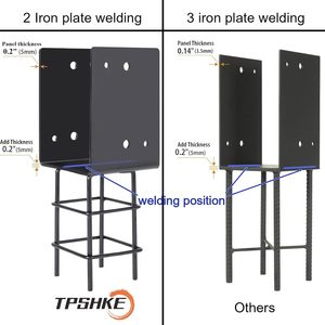 Tpshke 2 gói nặng hình chữ U 6 \ "X6 \" bê tông bài Neo 5mm 6 Gauge gỗ sân thượng boong lan can bên trong Dia 5.5 \ "x5.5 \" bài - Product Image 3