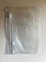 Pochette de rangement souple et durable en PVC transparent givré A5 A6 A7 avec fermeture éclair personnalisée pour argent et budget