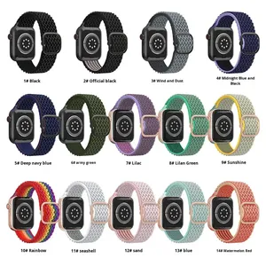 Bracelet de montre tressé en nylon élastique réglable pour Apple Watch Series S1-9 40MM 44MM 49MM Ultra - Product Image 3