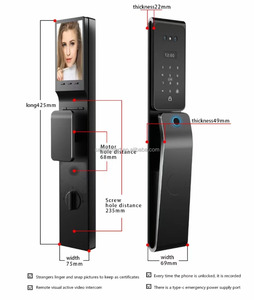 Không thấm nước an ninh kỹ thuật số điện tử Vân tay xử lý Wifi tuya thông minh khóa cửa với máy ảnh ngoài trời cổng cho ngôi nhà khách sạn - Product Image 3