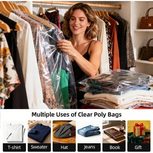 Bolsas de celofán resellables de 9x12 para ropa, camisas, recuerdos de fiesta, paquete de 100 bolsas transparentes de polipropileno para camisetas - Product Image 6