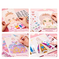 Diamant autocollant fille fait à la main bricolage princesse habiller enfants maquillage dessin animé pierre précieuse Art peinture autocollant mosaïque artisanat ensemble