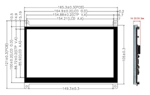 Pantalla táctil de <span class=keywords><strong>7</strong></span> pulgadas <span class=keywords><strong>Raspberry</strong></span> <span class=keywords><strong>Pi</strong></span> 1024X600 MIPI Interfaz Capacitancia Pantalla LCD - Product Image 2