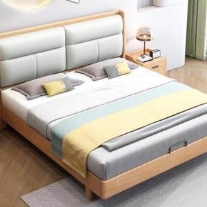 Lit double en cuir de style moderne pour chambre principale, idéal pour les mariages - Vente en gros - Product Image 2