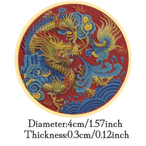 มังกรจีนสิบสองราศีของที่ระลึกชุบทองเงินและของขวัญเหรียญโชคดีเหรียญที่ระลึก - Product Image 3