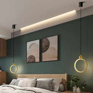 Luminaire suspendu minimaliste moderne, corps en fer, style nordique, lampe de plafond pour chambre à coucher, décoration intérieure - Product Image 3
