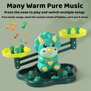 Balance de comptage vocal <span class=keywords><strong>dinosaure</strong></span> Montessori, échelle de poids, jouet éducatif, jeu d'apprentissage des nombres avec 30 cartes arithmétiques - Product Image 5