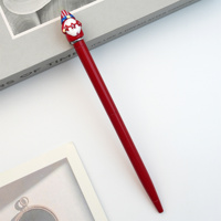 Stylo bille rechargeable en métal à mécanisme rotatif avec tête de gnome en résine souple, logo gravé sur mesure, pour librairies et vente au détail