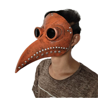 Offre Spéciale 2025 Fête Halloween Mascarade Masques Moyen Âge Peste Médecin Masque Blanc Noir Orange